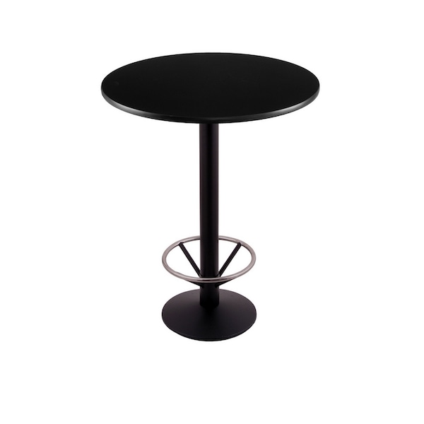 42" 214 Black Table, 30" dia. Top, Foot Ring